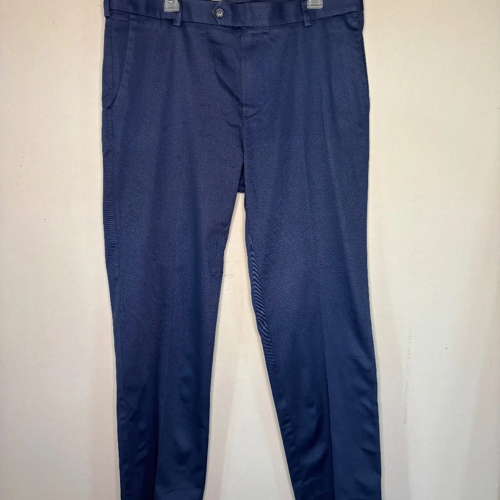 Roundtree & York Mens Travel Smart Core Comfort Blue Work Style Pants Size 38x30